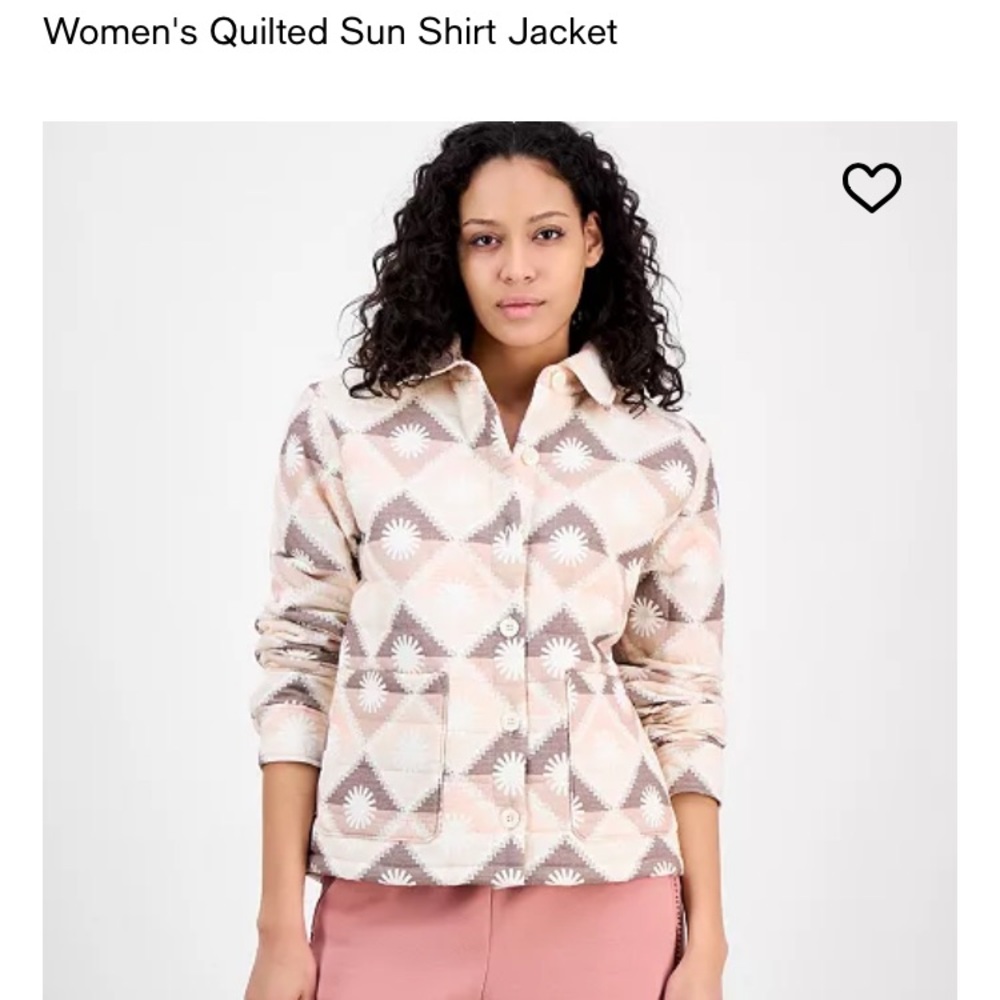 UGG Women's Quilted Sun Shirt Jacket - Cream and Brown size S